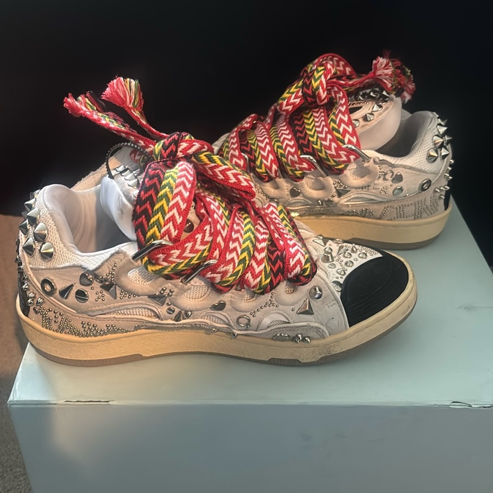 Lanvin: Sneakers - White/Silver - Size 41